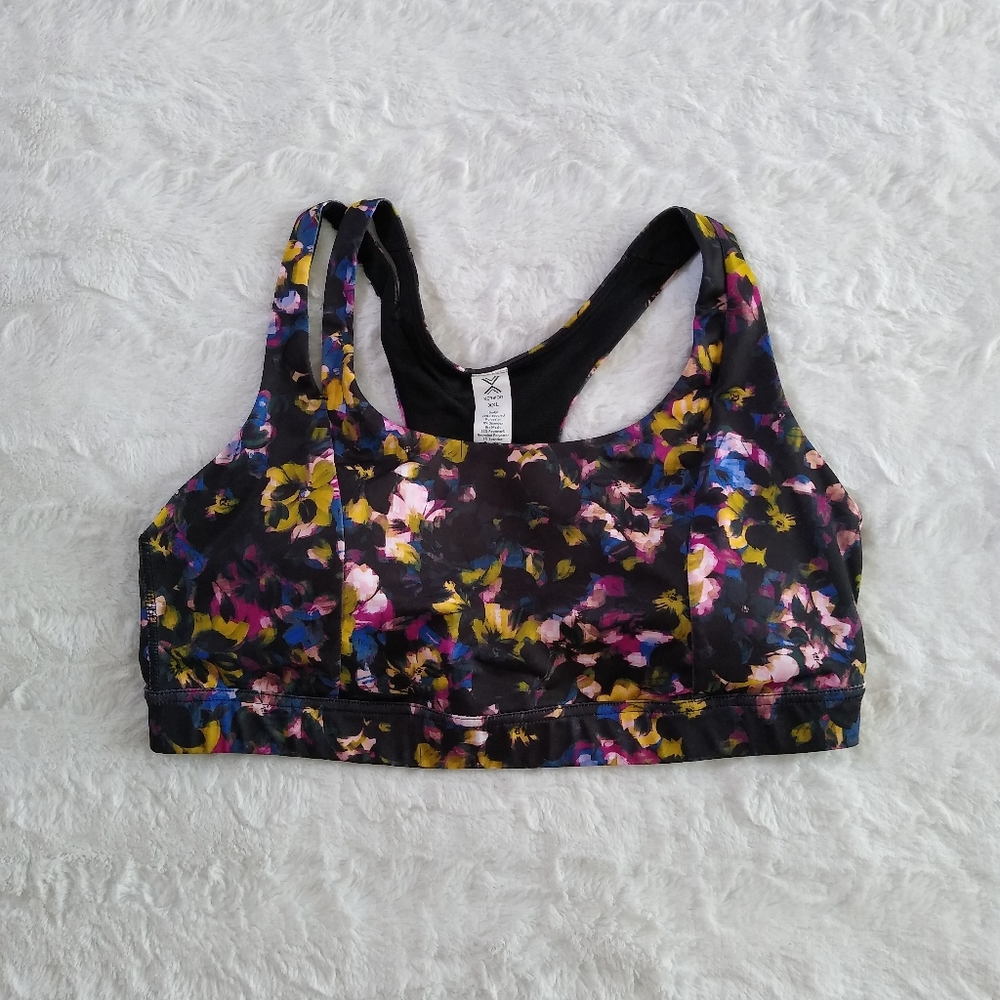 New Xersion Floral Print Sports Bra